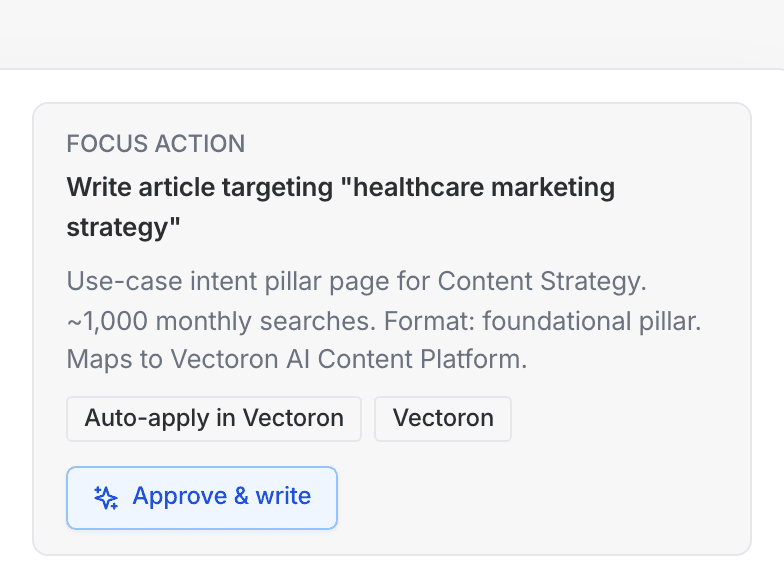 Command Center focus action showing an approval decision