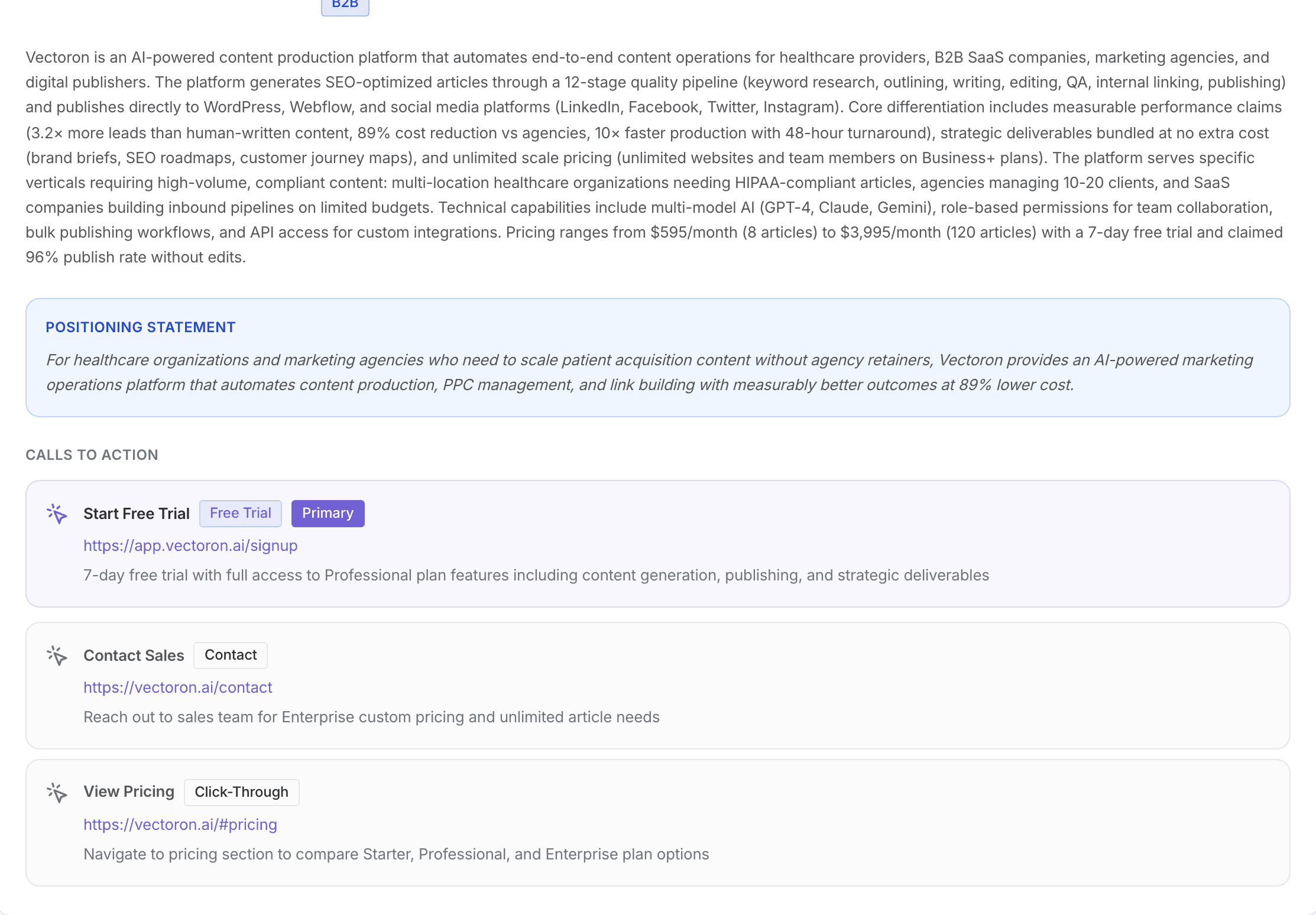 Brand brief overview created during setup