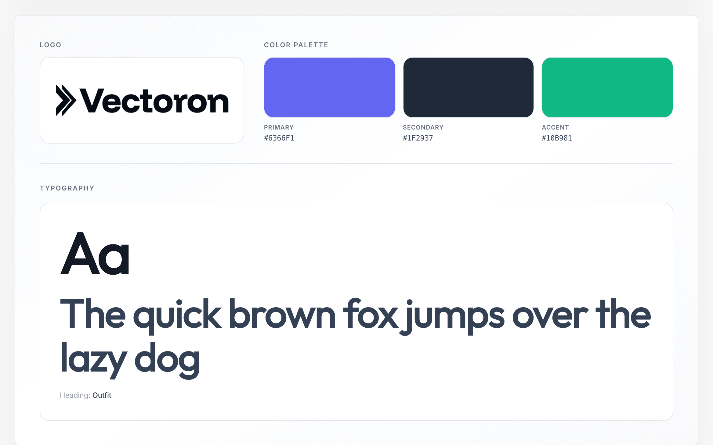Brand fingerprint showing extracted logo, colors, and typography
