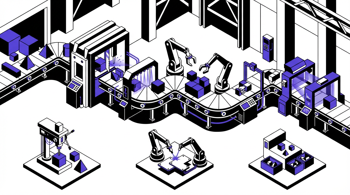 Illustration representing End-to-End Automation vs Task-Specific Tools