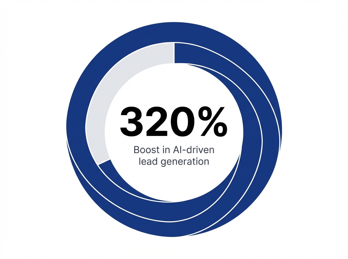 Infographic showing Increase in qualified lead generation from AI personalization: 320%
