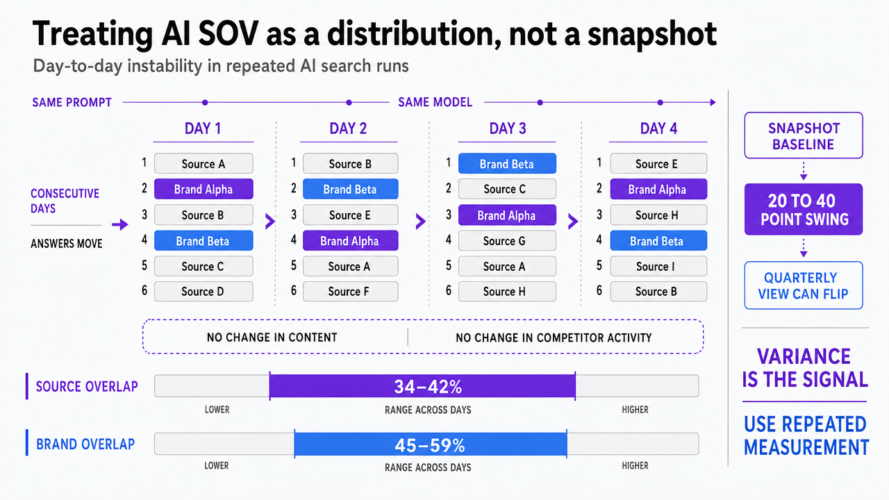 Visualize the day-to-day instability finding that underpins the section's core argument about repeated measurement