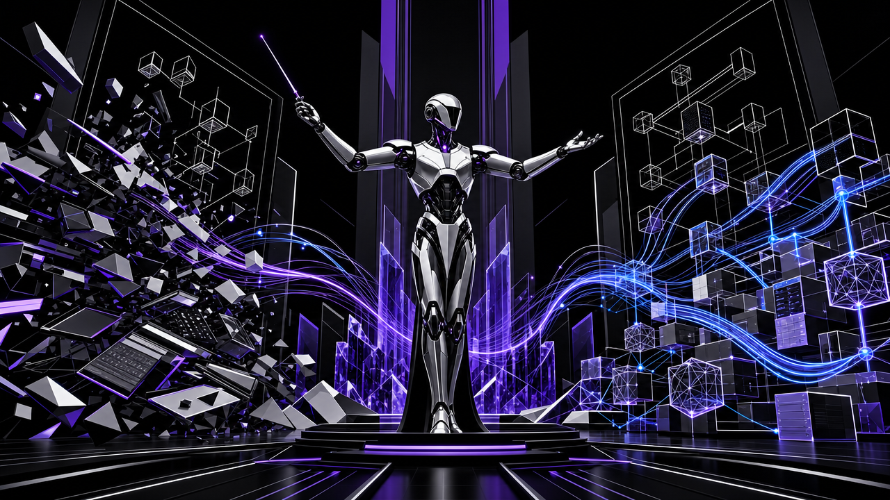 Illustration representing From Point Tools to Agentic Marketing Systems