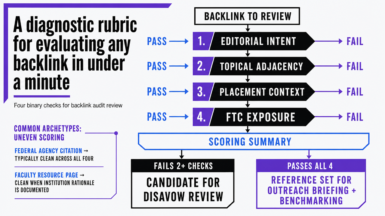 Operationalize the four-check diagnostic rubric described in this section as a decision flow