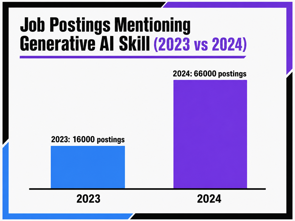Chart showing Job Postings Mentioning Generative AI Skill (2023 vs 2024)