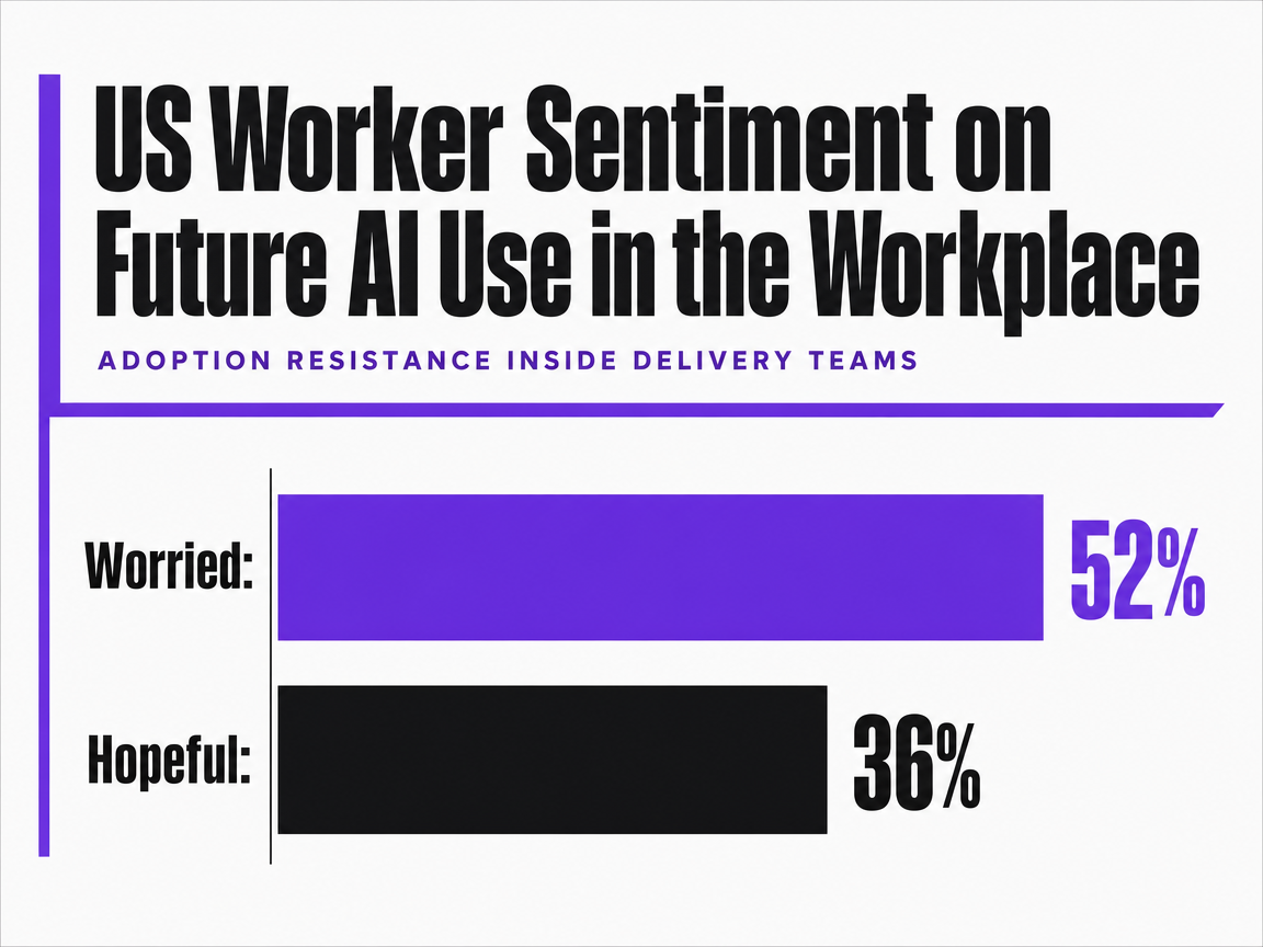 Chart showing US Worker Sentiment on Future AI Use in the Workplace