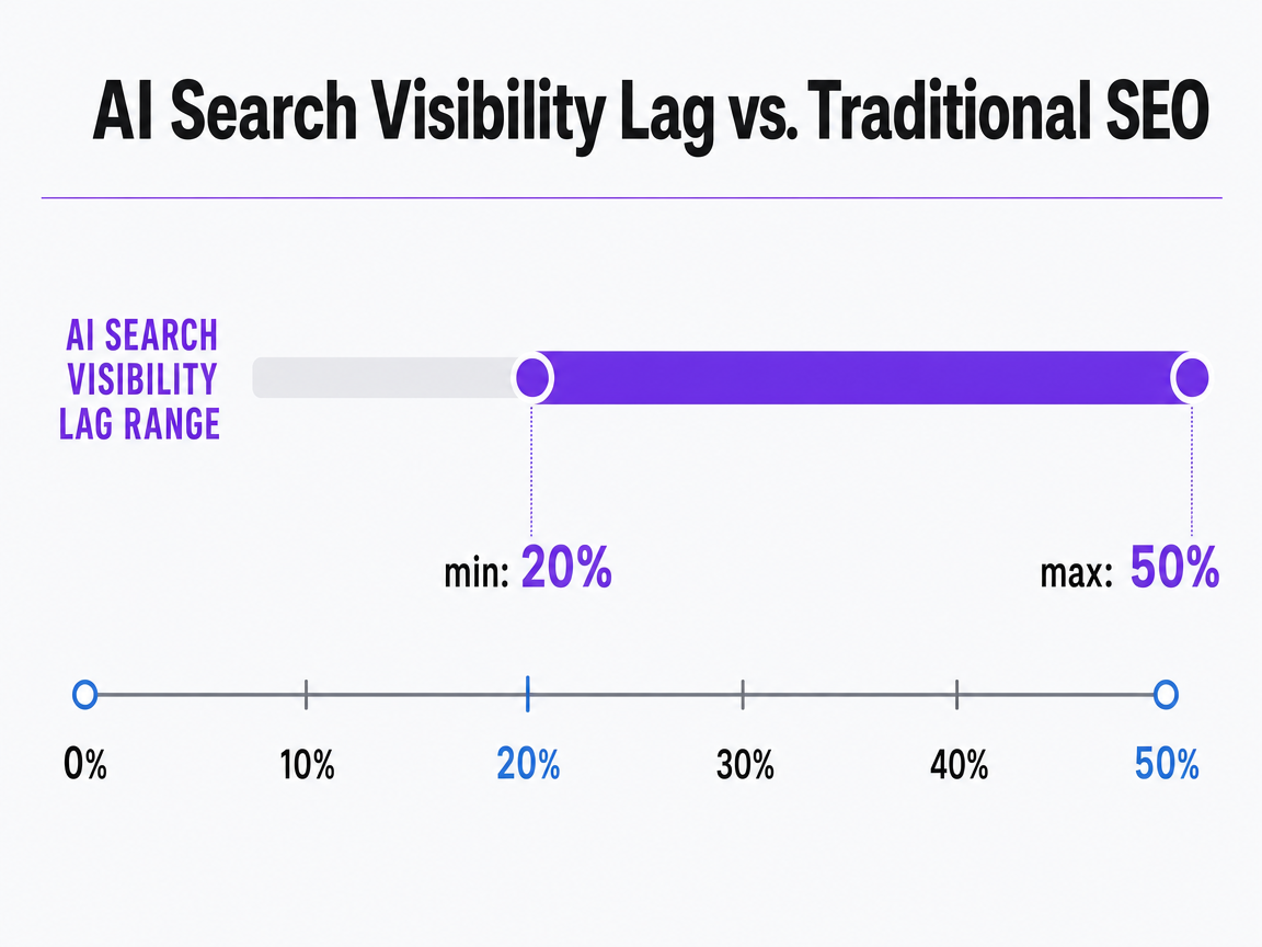 Chart showing AI Search Visibility Lag vs. Traditional SEO