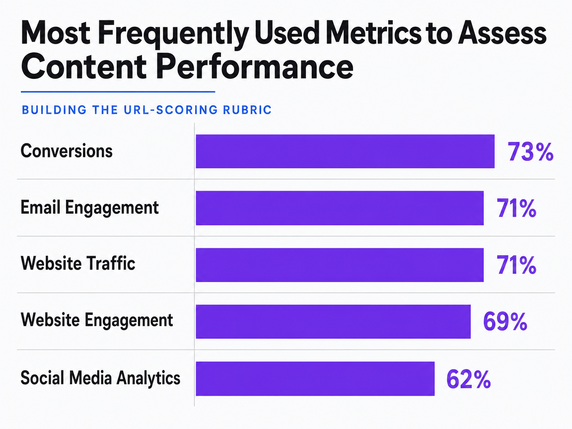 Chart showing Most Frequently Used Metrics to Assess Content Performance