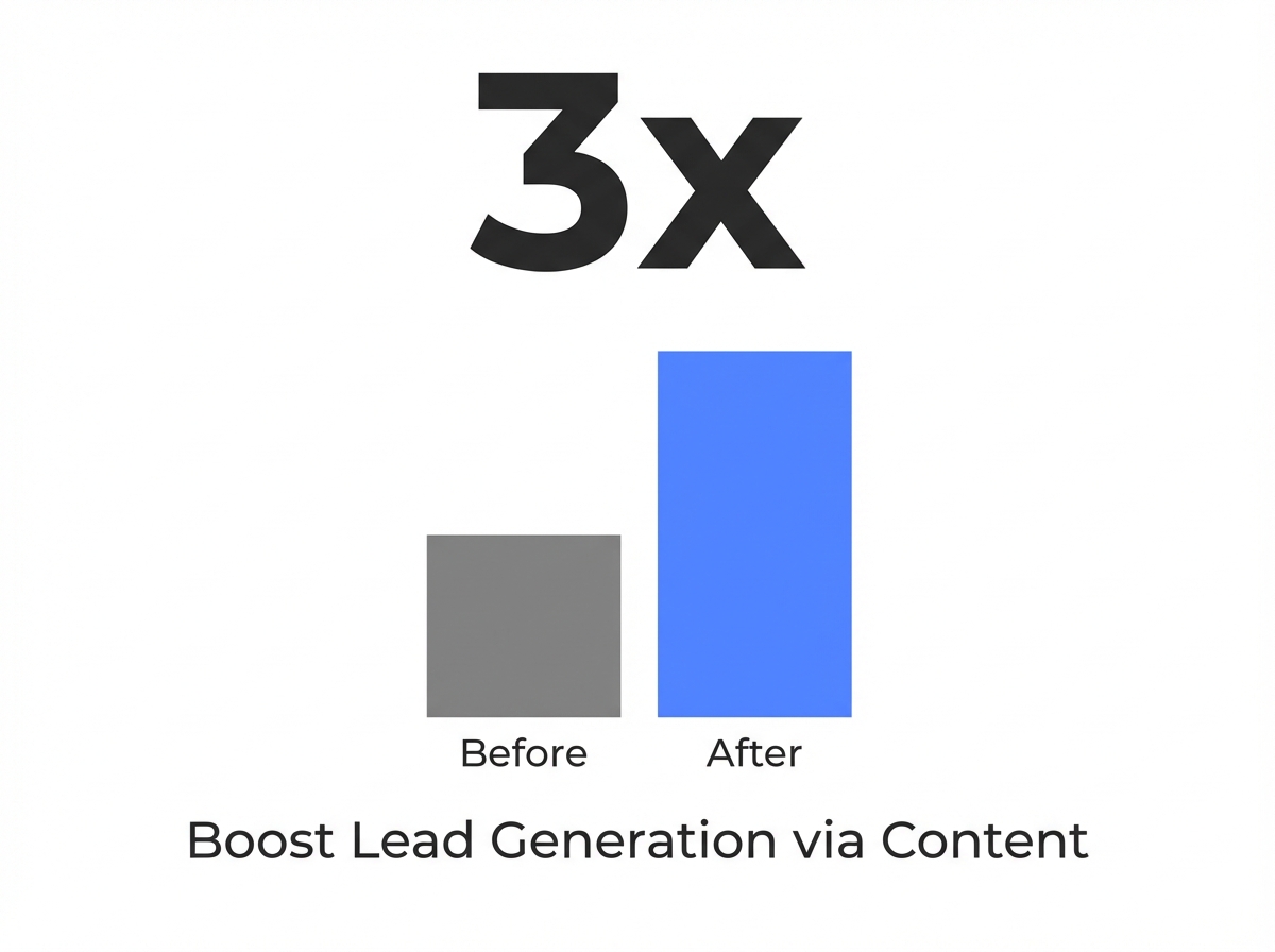 Infographic showing Lead Generation Increase from Content Marketing: 3x