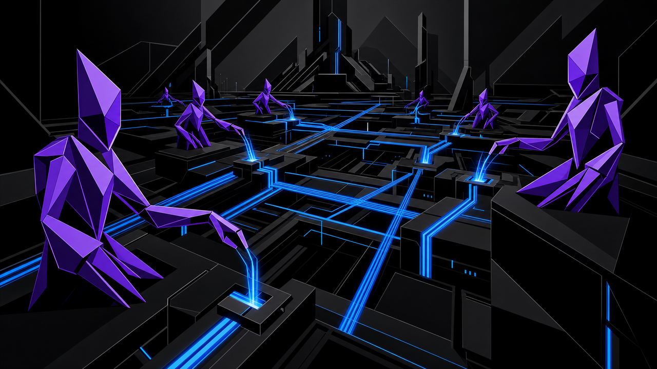 Illustration representing The Shift to Agentic AI Operating Models