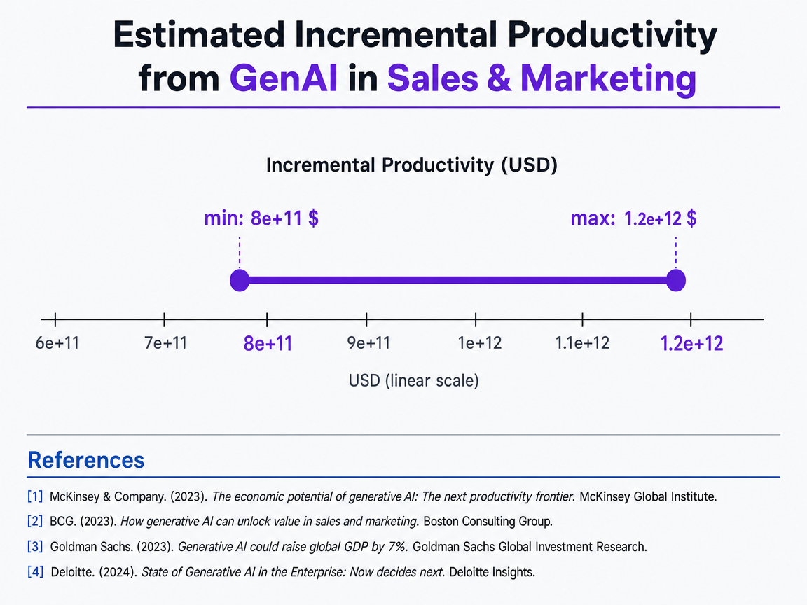 Chart showing Estimated Incremental Productivity from GenAI in Sales & Marketing