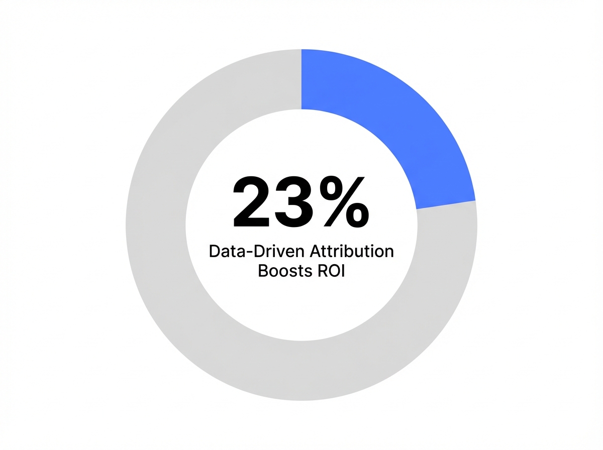 Infographic showing ROI Accuracy Improvement with Data-Driven Attribution: 23%