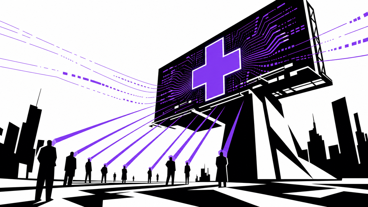 Illustration representing Advertising in health and medicine: using mass media to communicate with patients