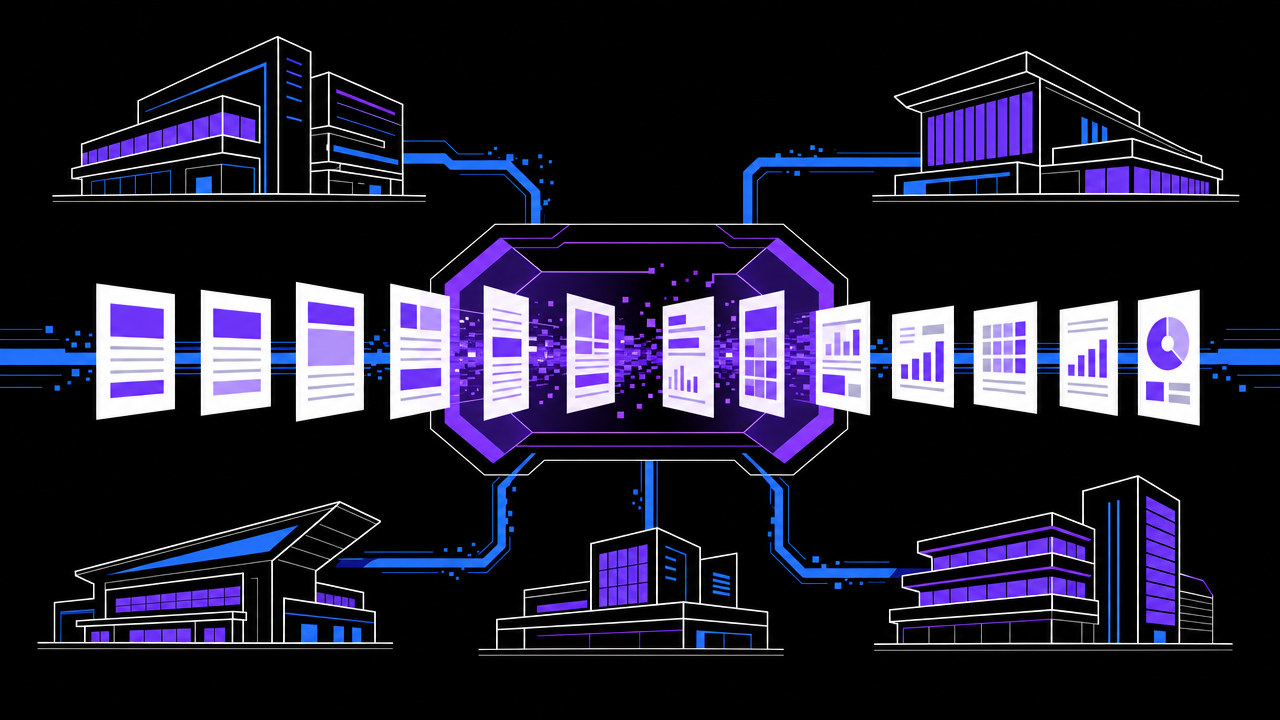 Illustration representing AI Output Velocity Across Multi-Location Footprints