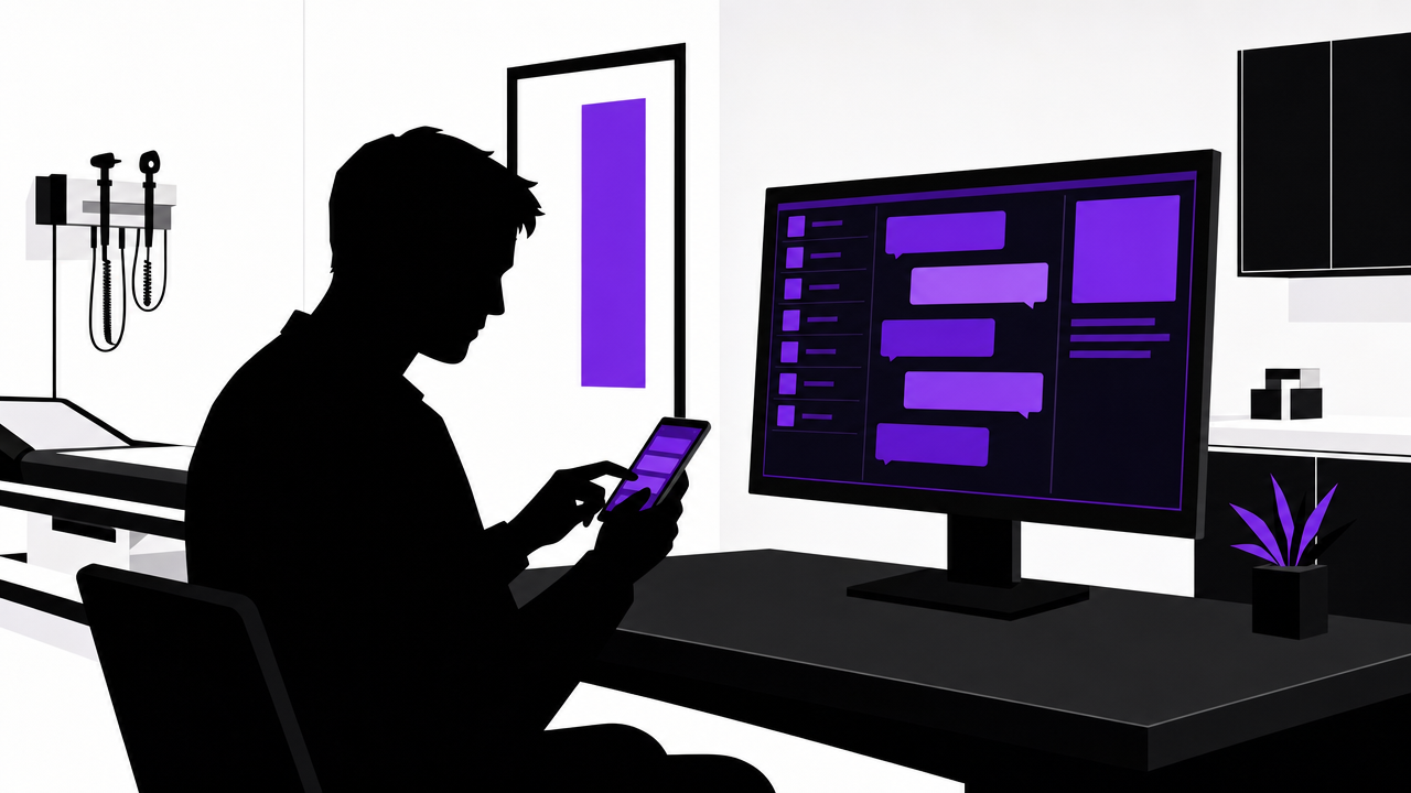 Illustration representing 11. 41.5% Communicate With Providers Digitally