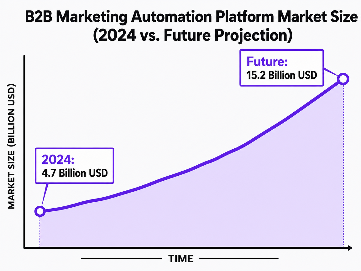 Chart showing B2B Marketing Automation Platform Market Size (2024 vs. Future Projection)