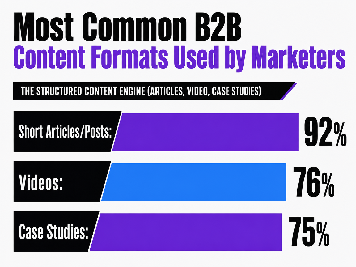 Chart showing Most Common B2B Content Formats Used by Marketers