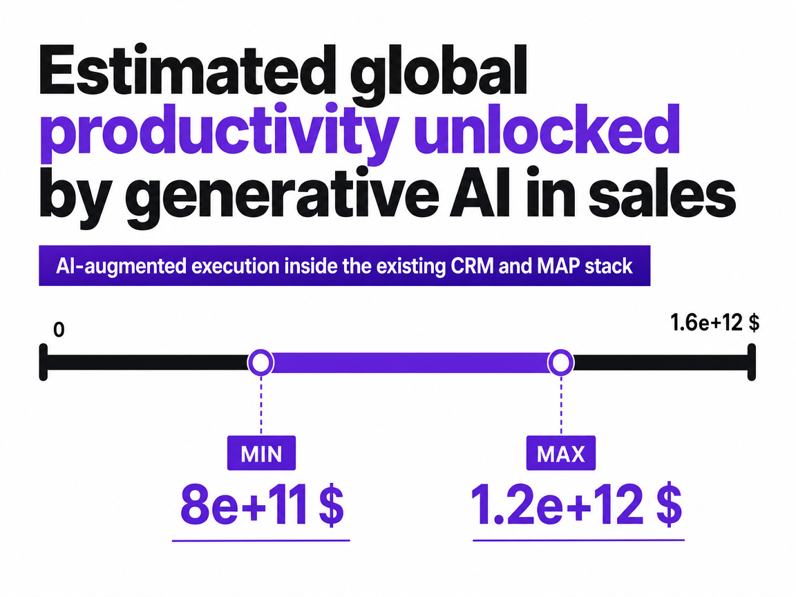 Chart showing Estimated global productivity unlocked by generative AI in sales
