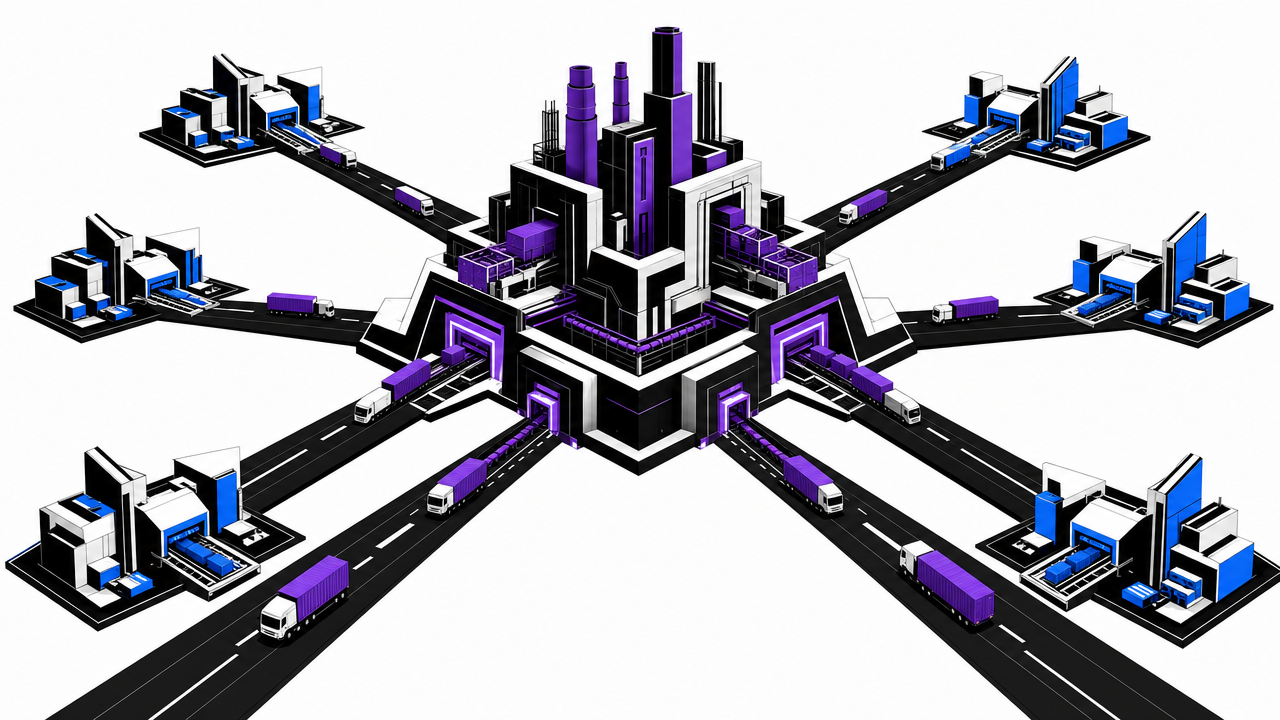 Illustration representing Centralized Production With Local Relevance