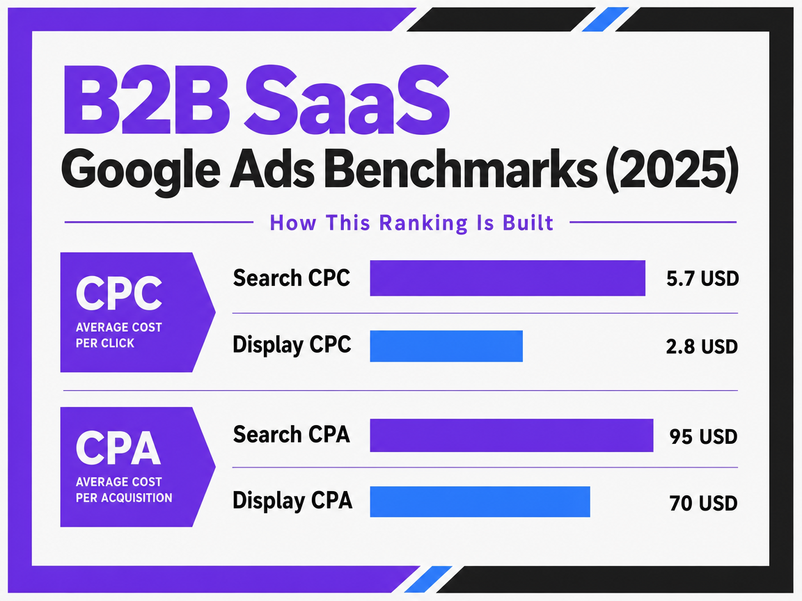 Chart showing B2B SaaS Google Ads Benchmarks (2025)