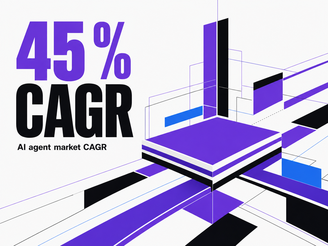 Infographic showing AI agent market CAGR