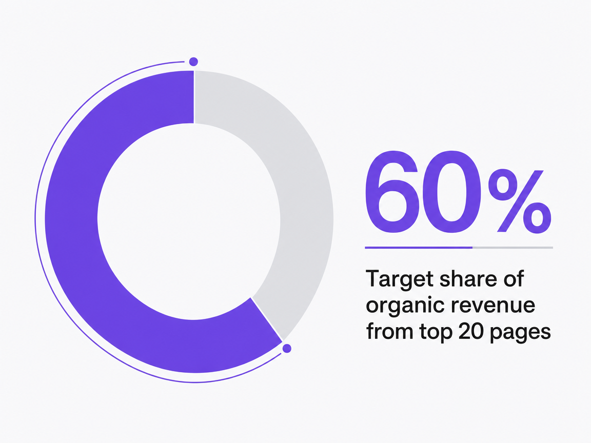 Infographic showing Target share of organic revenue from top 20 pages