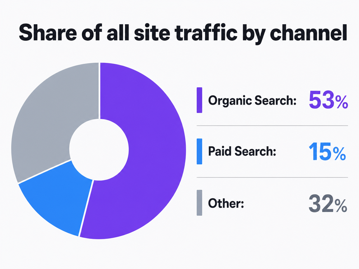Chart showing Share of all site traffic by channel