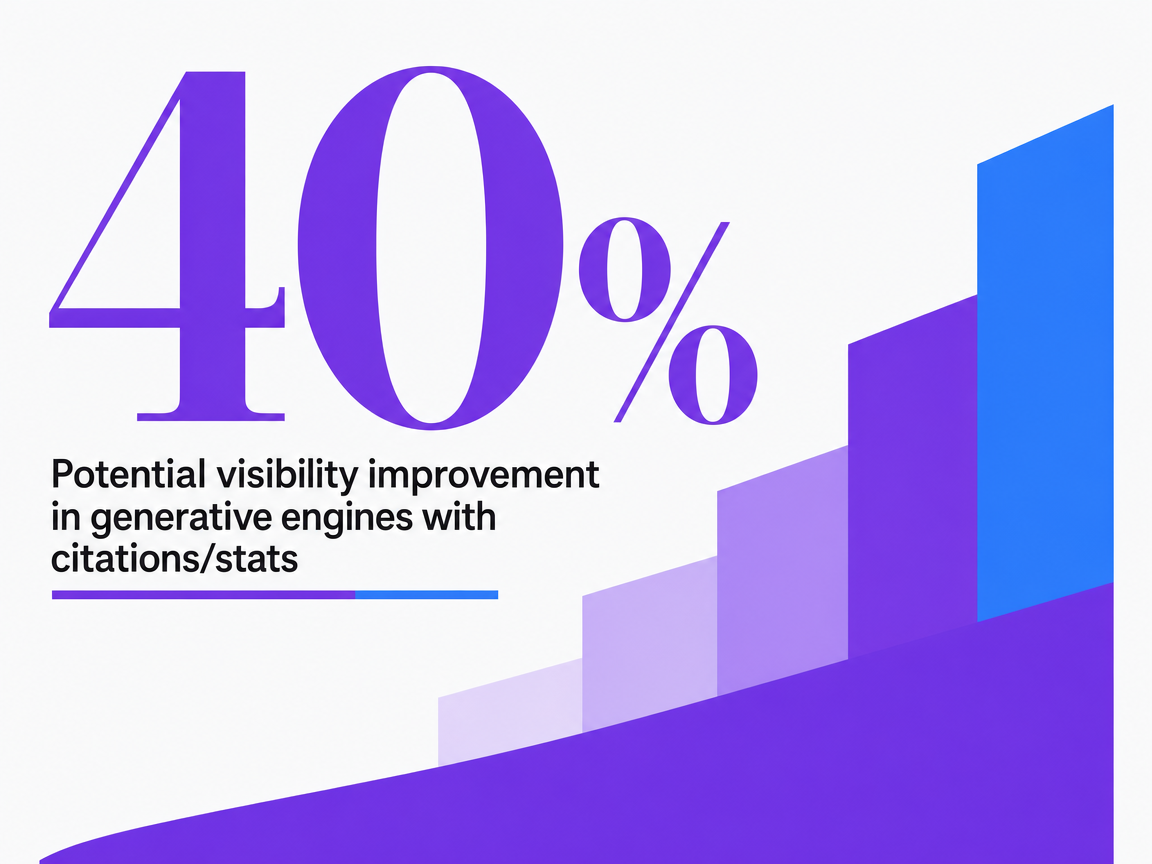 Infographic showing Potential visibility improvement in generative engines with citations/stats
