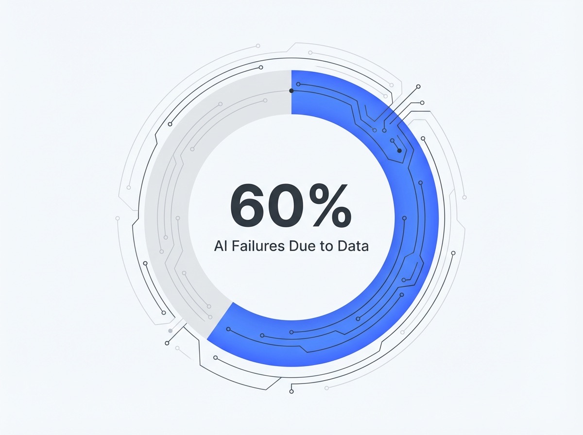 Infographic showing AI Failures Attributed to Poor Data Quality: 60%