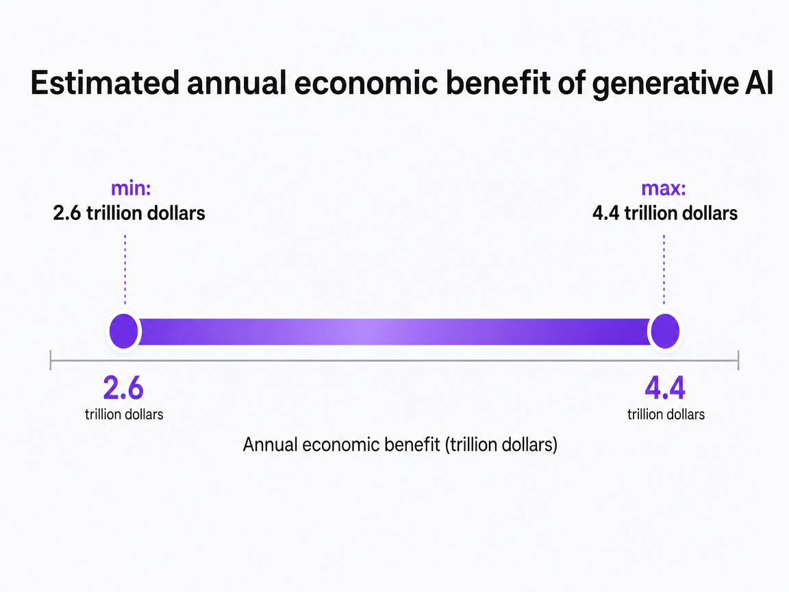 Chart showing Estimated annual economic benefit of generative AI