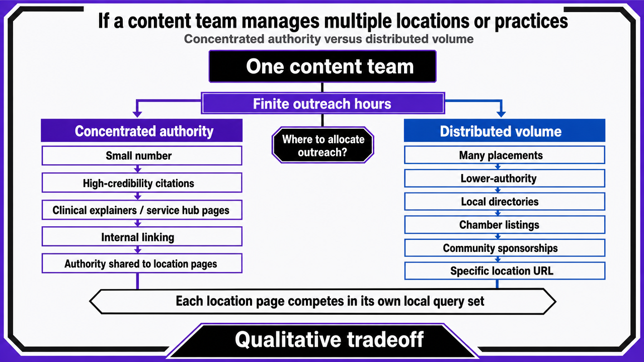 Visualize the qualitative comparison table already present in this section between concentrated authority and distributed volume strategies