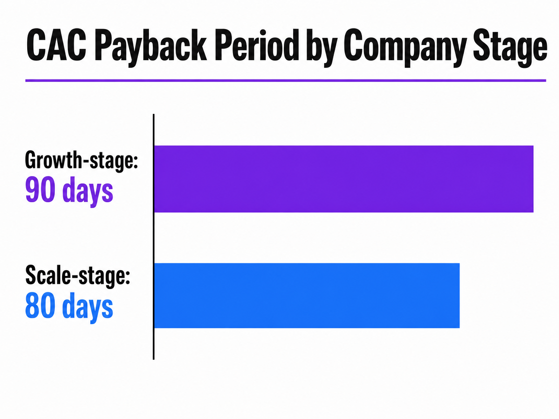 Chart showing CAC Payback Period by Company Stage