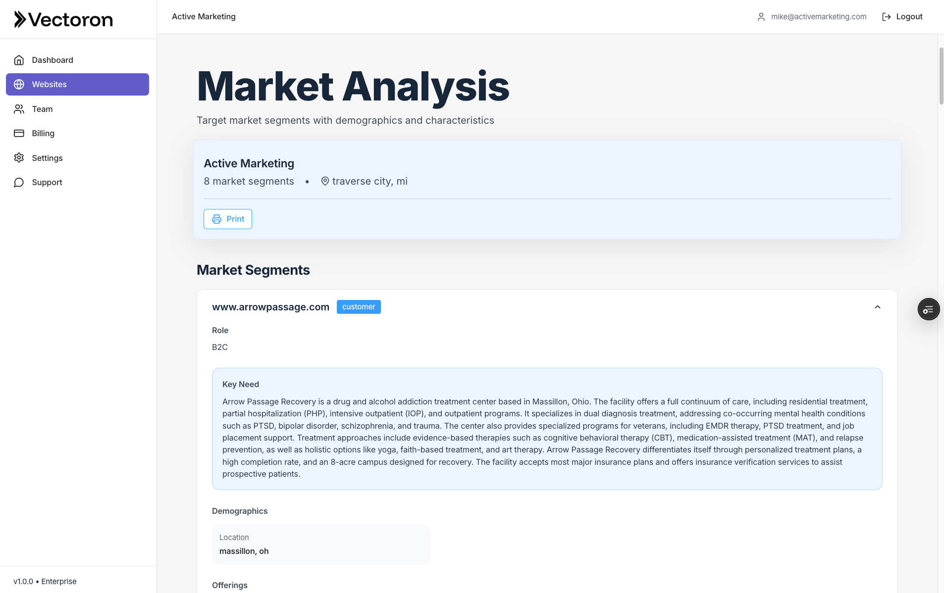 Market analysis and segmentation